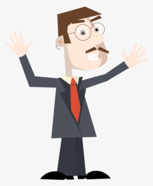 Businessman Excited With Hands Up - Illustration