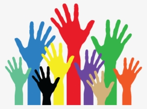 Image Showing Coloured Hands, Palm Open As In Putting - Helping Hands Transparent Background