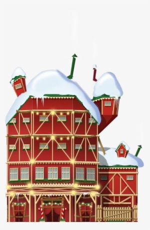 House Clipart Santas - Santa's House Png