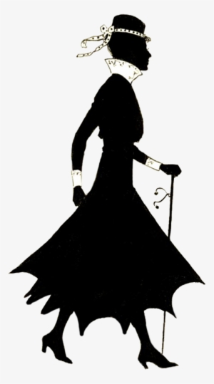 Free Vintage Lady Silhouette Clipart - Silhouettes Of Women Walking