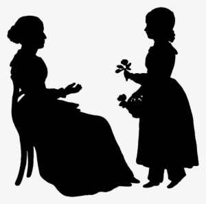 For Developers Couple Silhouette Clipart - Mother Daughter Silhouette Png