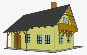 House 2 Clip Art At Clker - Sloping Roof House Clipart