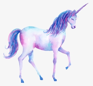 Unicorn Watercolor Ftestickers - Unicorn Walking On Rainbow