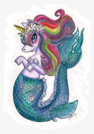 Adesivo Mermaid Unicorn De Ana Paula Sollamyna - Cartoon