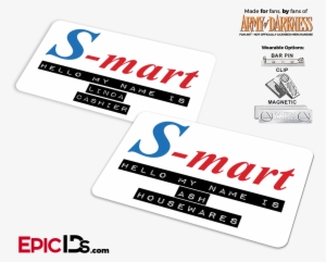 S-mart Ash And Linda 'army Of Darkness' Couples Cosplay - S Mart Name Tag
