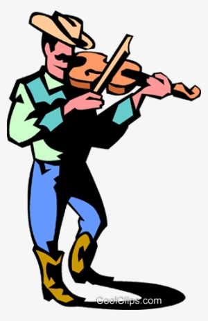 Cowboy Playing The Fiddle Royalty Free Vector Clip - Cowboy Playing Fiddle Cartoon