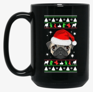 Pug Face Christmas Coffee Mug - Pug Dog Merry Christmas And Happy New Year T Shirt