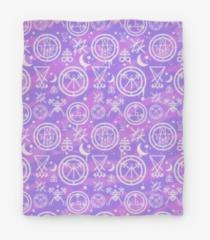 Pastel Goth Demon Sigil Pattern Blanket