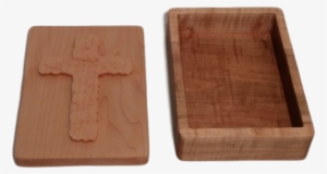 Carved Cross Of Roses Box Open - Rose