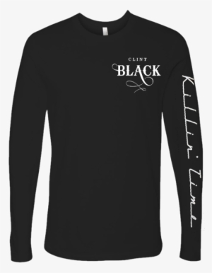 Clint Black Long Sleeve Black Logo Tee - Long Sleeve Tennis Shirts
