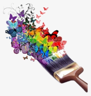 Rainbow Flowing Butterfly Paint