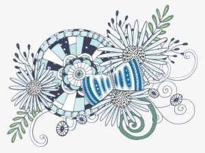 Hand Painted Hook Line Printing Flower Png Transparent - Vector Graphics