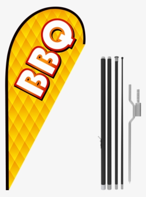11ft Bbq Stock Teardrop Flag With Ground Stake - Stock