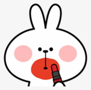 Cool Rabbit Face Messages Sticker-7 - Stiker Line Spoiled Rabbit Face 2