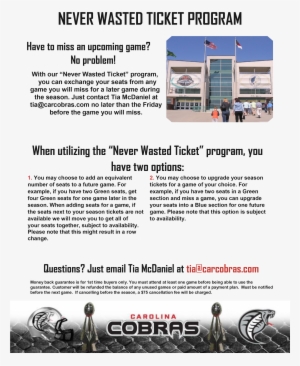 2019 Never Wasted - Carolina Cobras