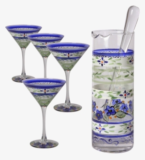 Golden Hill Studio Floral Martini Glass