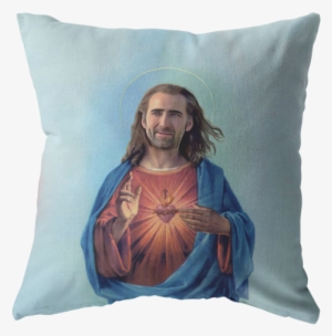 Nicolas Cage As Jesus Throw Pillow - Wece Jesus Blessing Christian Theme Soft Fleece Blankets
