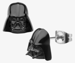 Darth Vader Black Pvd 3d Stud Earrings - Earring