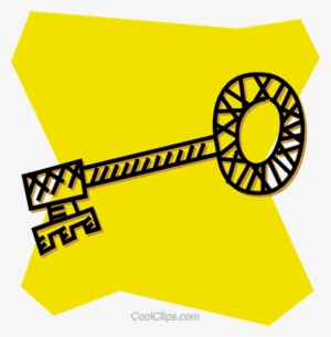 Skeleton Key Royalty Free Vector Clip Art Illustration - Clip Art