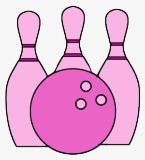 Very Pink Bowling Cones And Ball - Pink Bowling Ball Clip Art