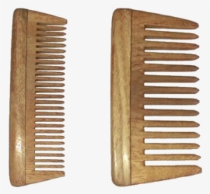 Combo Of 2 Neem Wood Combs - Ginni Brown Wooden Comb - Hair Accessories