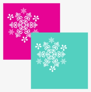 Click For Larger Picture Of Snowflake Teal-magenta - Snowflake Teal-magenta Luncheon Napkin