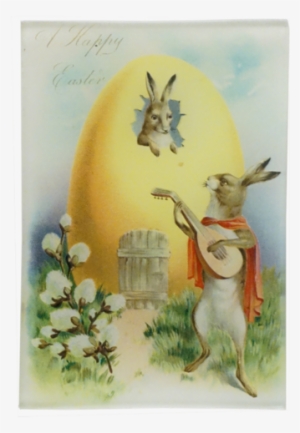 A Happy Easter - Osterhasen-farbiges Ei-haus Karte