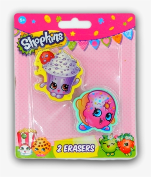 Shopkins 2 Erasers Pack - Shopkins 2 Erasers Pack - Cupcake & Donut