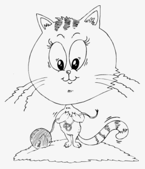 Cat With Big Head - Coloring Book