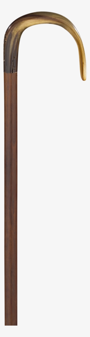 Horn Crook Handle Walking Stick - Bengala De Madeira Punho Curvo
