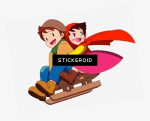 Santa Claus Sleigh Presents On Seat - Heidi Cartoon