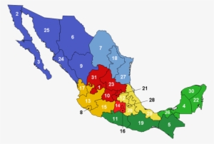 800px-mexico Map Of Regionsfr - 8 Zonas Economicas De Mexico