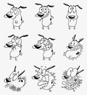 Courage The Cowardly Dog Courage Poses Men's Regular - Courage The Cowardly Dog Black And White