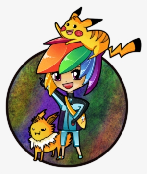 Blaans, Chibi, Humanized, Jolteon, Pikachu, Pokémon, - Rainbow Dash Human Pikachu