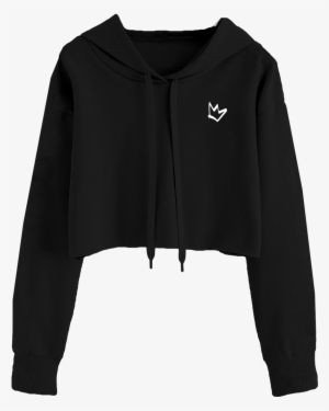 Crown Cropped Hoodie - Crop Top Sweater Black