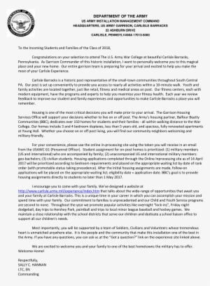 Class 2018 Welcome Letter Main Image - Protecting The Homeland Report Of The Defense Science