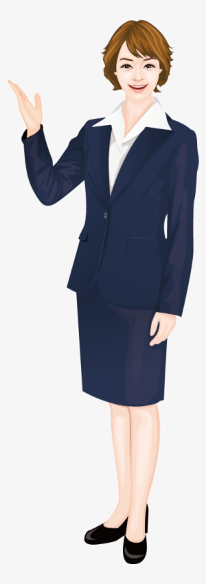 Women Business Png Clip Art Black And White Library - Women In Suit Cartoon Png