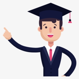 Boy Student With Hat - Cartoon