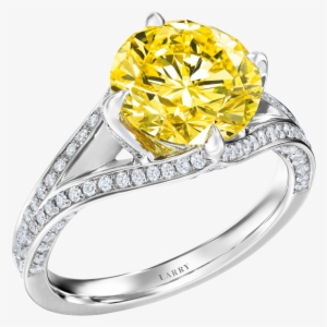Fancy Intense Yellow Round Brilliant Diamond Ring - Brilliant