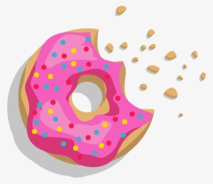 Vector Hand Drawn Pink Jam Donut - Jelly Doughnut