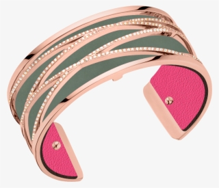 Liens Cuff Bracelet, Rose Gold Finish - Fuchsia / Khaki