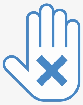 An Outline Of A Hand Is Held Up Facing You With An - Icon