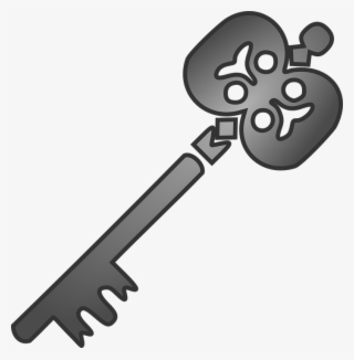 Skeleton Key Clipart 3, Buy Clip Art - Grey Key Png
