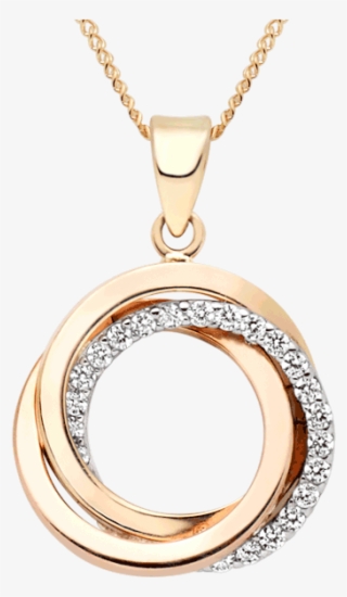 9ct Tri-colour Gold Cubic Zirconia Circles Pendant - Beaverbrooks Circle Pendant