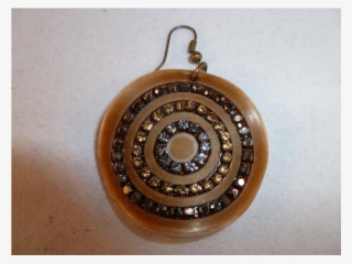 Leather Look Acrylic With Circle Crystal Design Earring - Locket