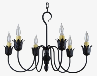 Farmhouse Chandelier Finished In Aged Black, Handcrafted - Chandelier