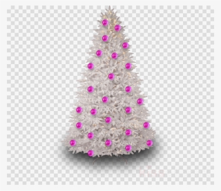 Pink Christmas Tree Png Clipart Santa Claus Christmas - White Tree With Pink Ornaments