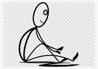 Download Stick Man Sat Down Clipart Stick Figure Clip - Stick Man Sitting Down Png