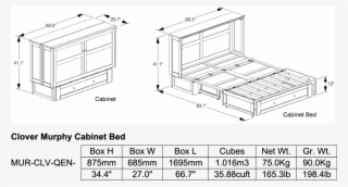 Product Dimensions - Full Size Murphy Bed Dimension