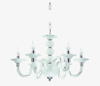 Radiant White Chandelier With Six Arms - Chandelier